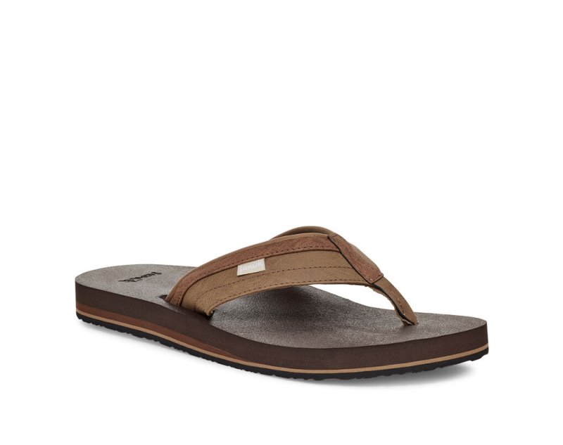 Sanuk Ziggy Water Friendly Men's Flip Flops Brown | Canada 190TCE